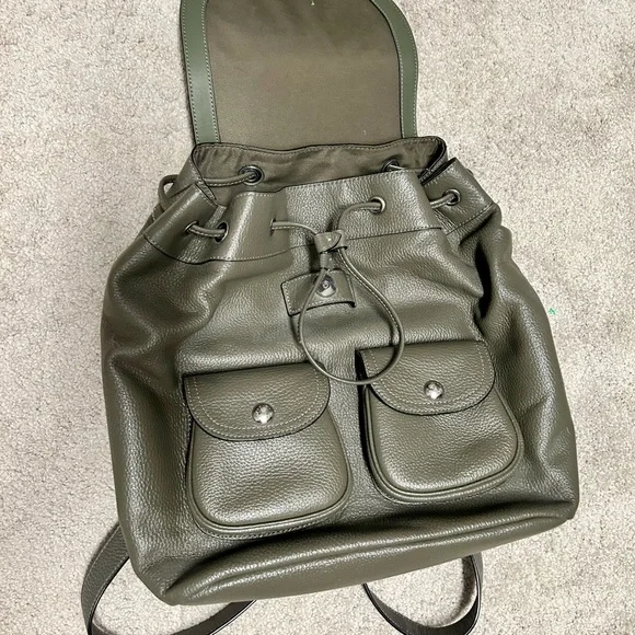 Coach Olive Green Leather Backpack - Picture 3 of 6